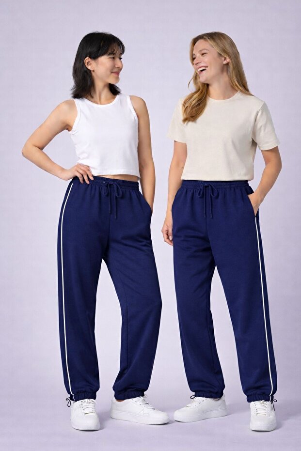 حزمة من قطعتين من بدلة رياضية Harajuku Zip Detail قصة فضفاضة