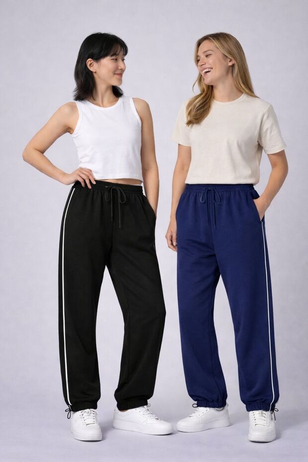 حزمة من قطعتين من بدلة رياضية Harajuku Zip Detail قصة فضفاضة