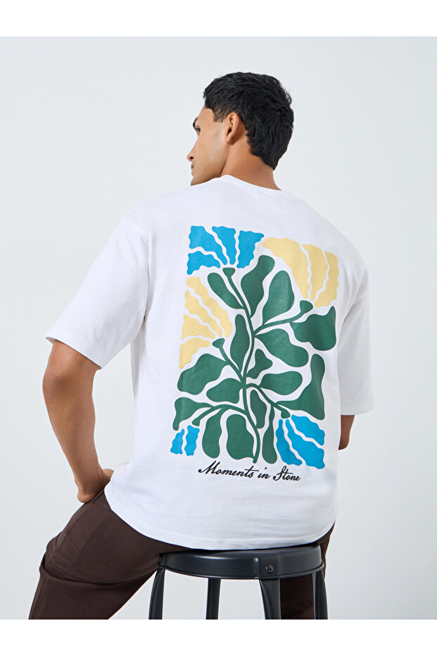 Men Oversized Back Graphic T-Shirt