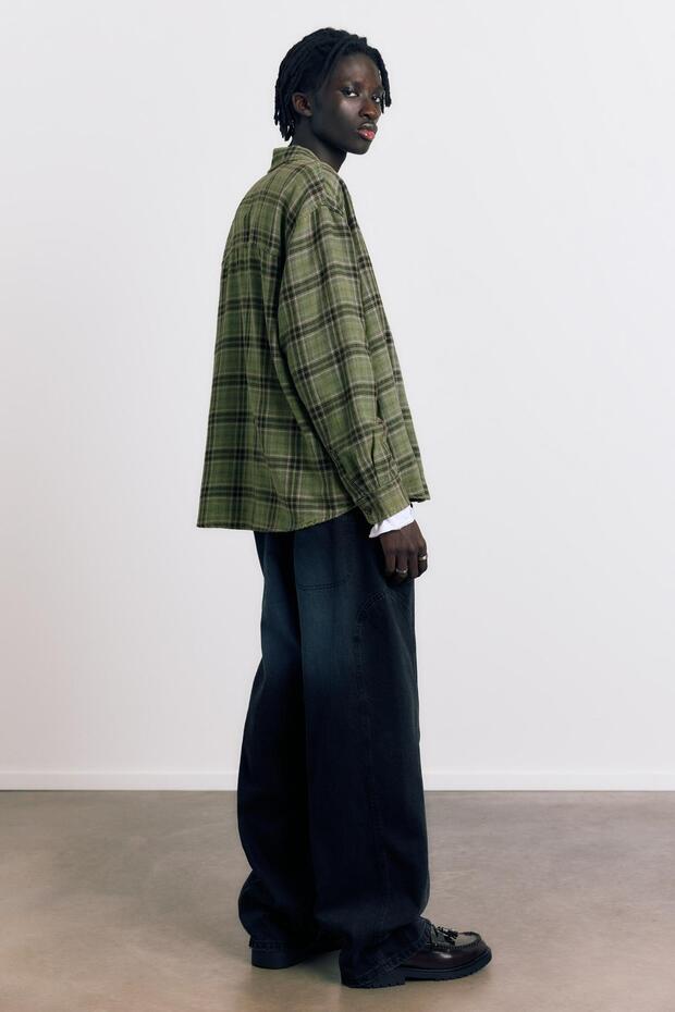 Uzun kollu kareli gömlek - 5