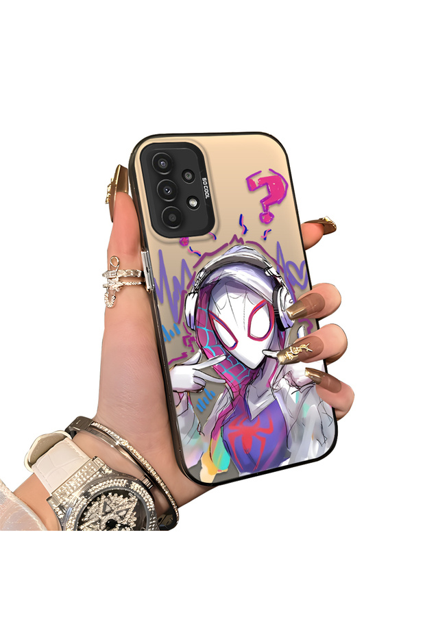 Samsung Galaxy A04S Compatible Spiderman Double Case Acrylic Back Silicone Edge Protection
