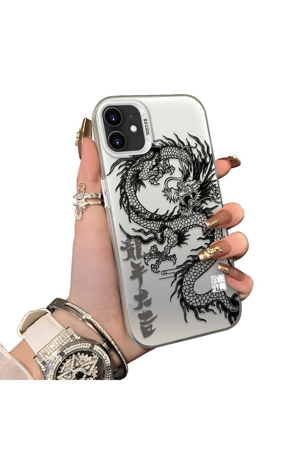 iPhone 12/12 Pro Compatible Hard Acrylic Back Silicone Edge Lens Protection Case