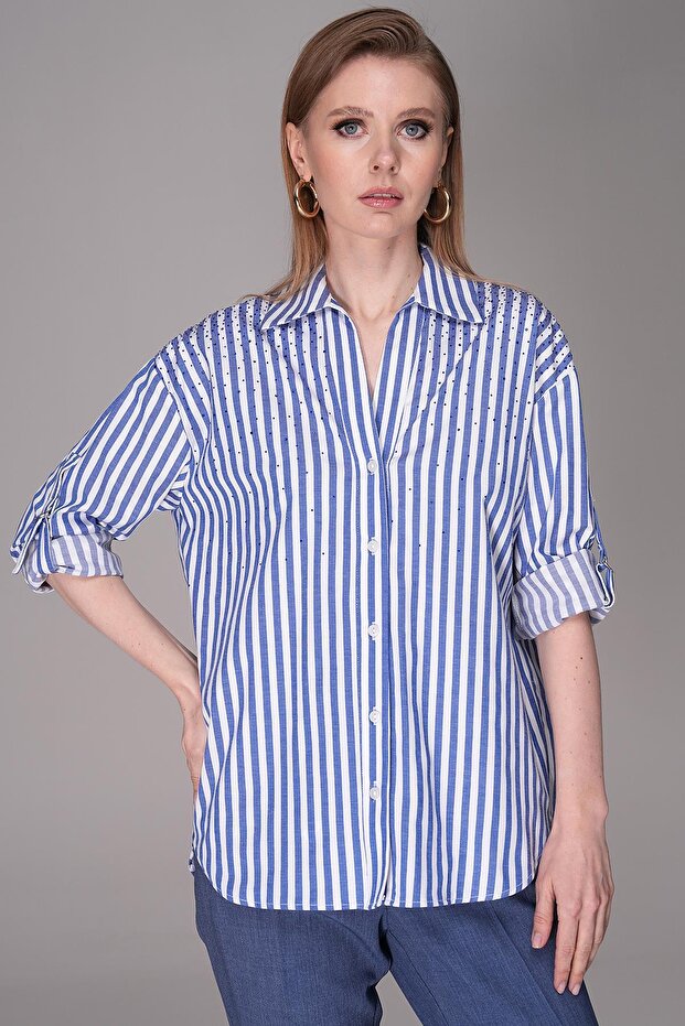 Ekose-Taşlı Gömlek - 1