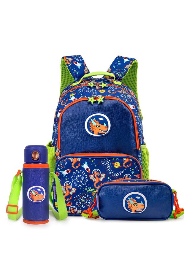 Milk&Moo Ponix 3-Piece Kids Set – Steel Bottle, Backpack and Pencil Case