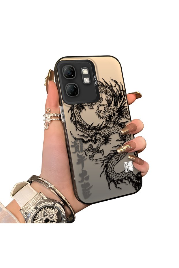 Infinix Smart 9 Compatible Hard Acrylic Back Silicone Edge Lens Protection Case