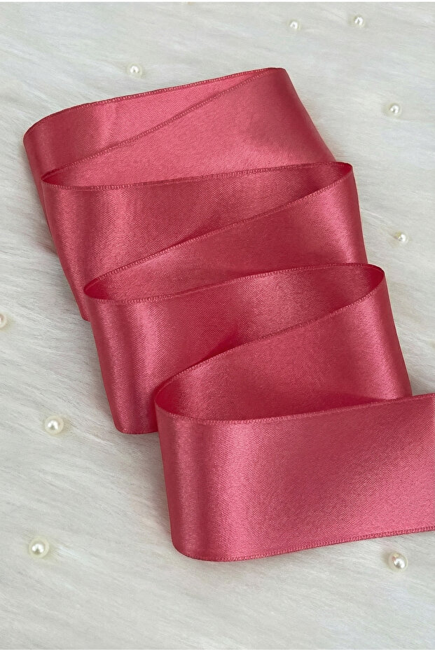 6 cm Dried Rose Double Sided Satin Ribbon 10 Meters, Bundle Dowry Engagement Jewelry Special Day Gift Decoration