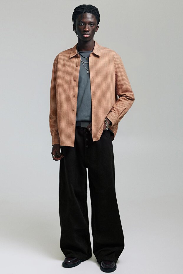 Lazer baskılı baggy jean - 1