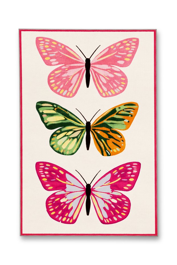 Mosso Butterfly Patterned Woven Base Modern Decorative Carpet Mosso2071
