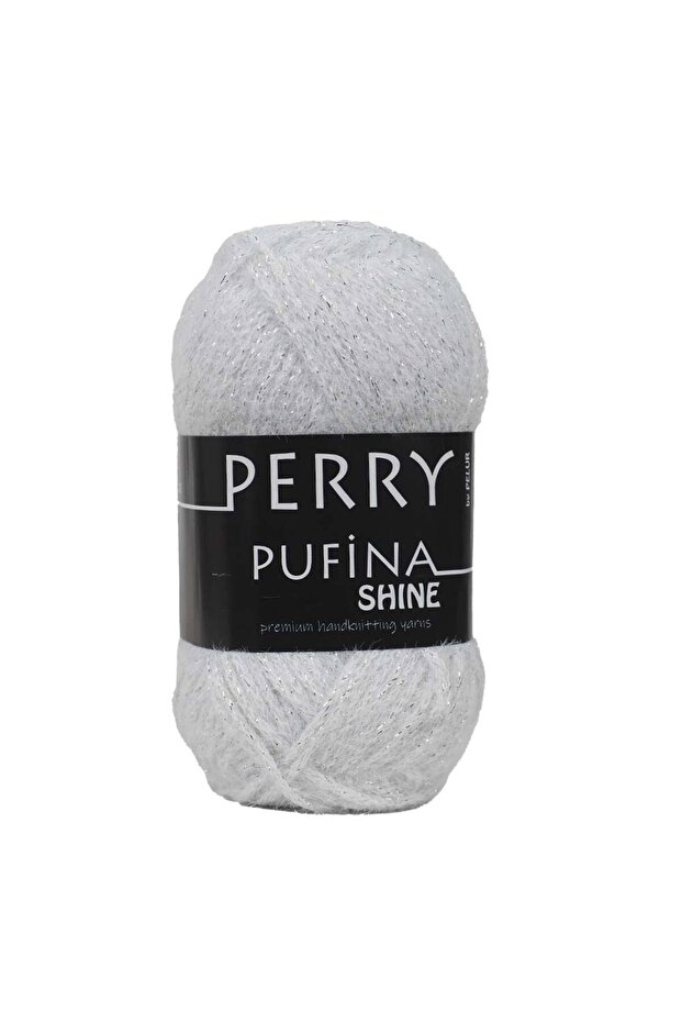 Perry Pufina Shine Glitter White - Silver Glitter