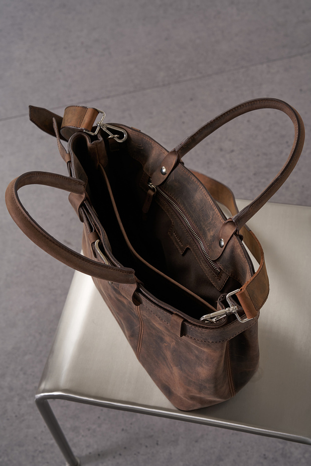 %100 Deri Kemerli Çanta - 3