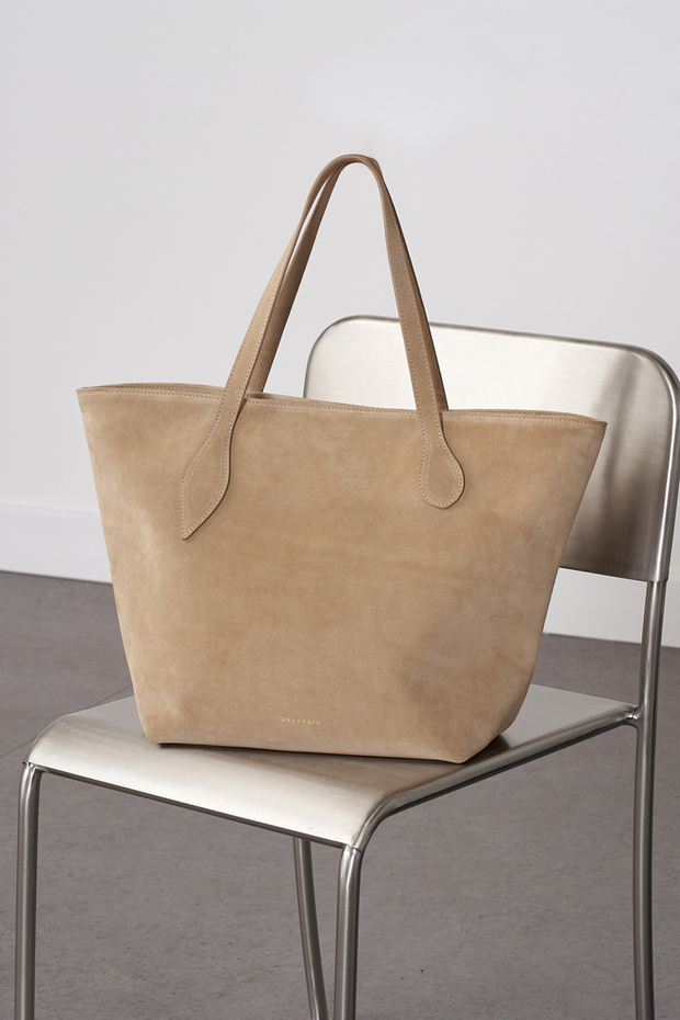 %100 Süet Deri Tote Çanta - 1