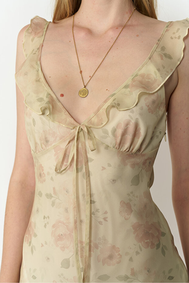 Desenli Uzun Elbise - 3