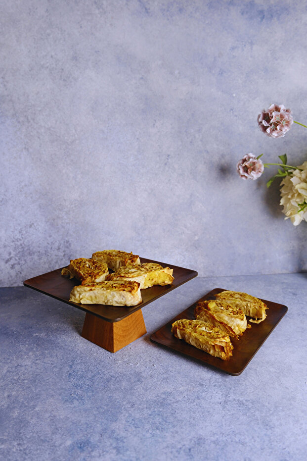 2 Li Ligna Wooden Embossed Presentation Set (22 cm Pyramid, 16X26 cm Bowl) Serving Set, Pit Bowl