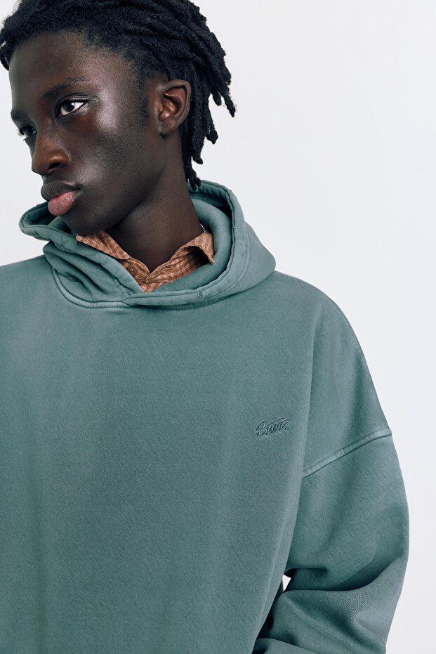 Yıkanmış kapüşonlu sweatshirt STWD - 5