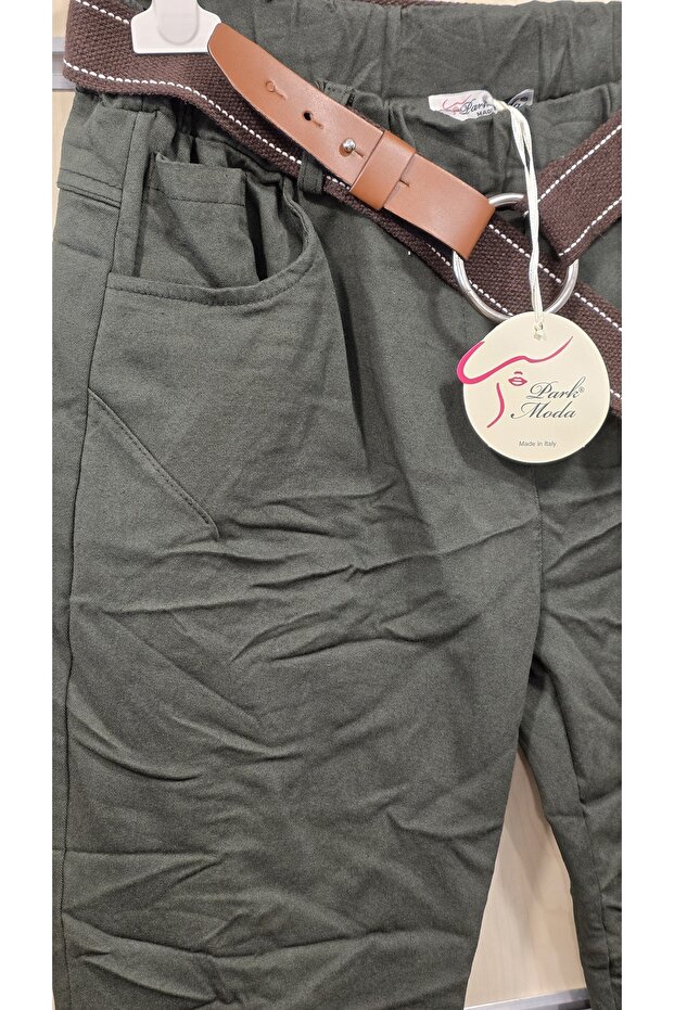 بنطلون بنمط مستقيم مع حزام - 3