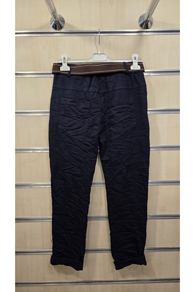 بنطلون بنمط مستقيم مع حزام - 4