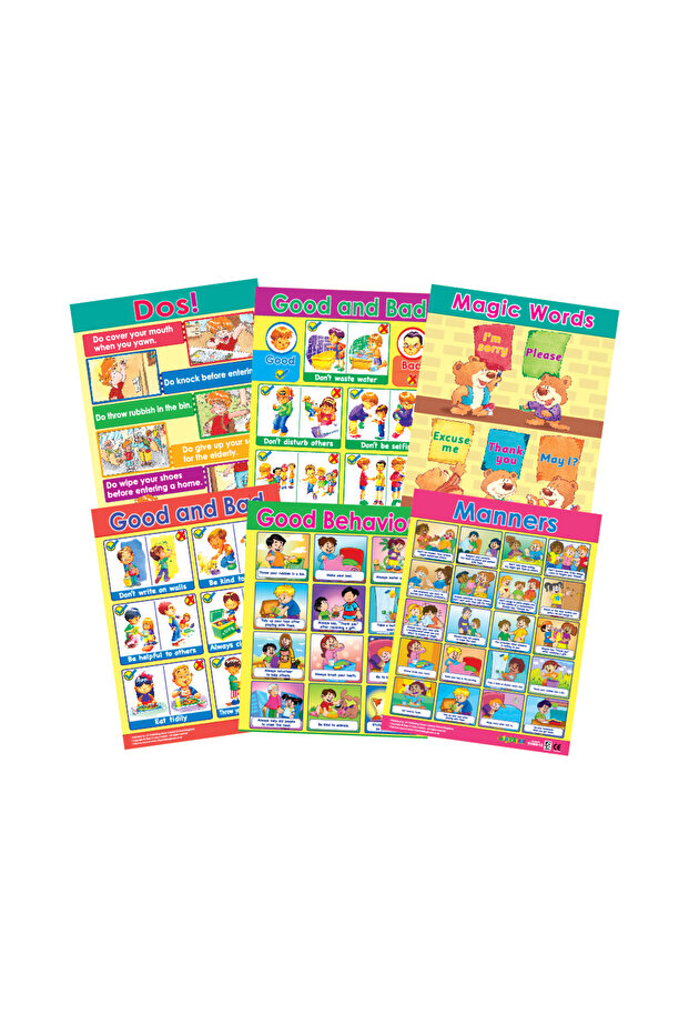 Good Manners (6 Wall Charts) - Educational Wall Chart Pack in English