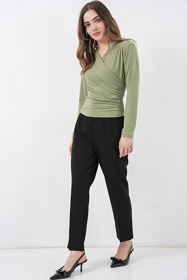 939 Anvelop Yaka Sandy Bluz - Çağla - 2