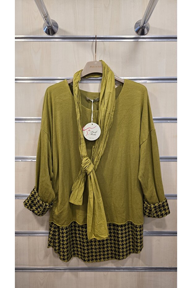 Bluză cu eșarfă - 1