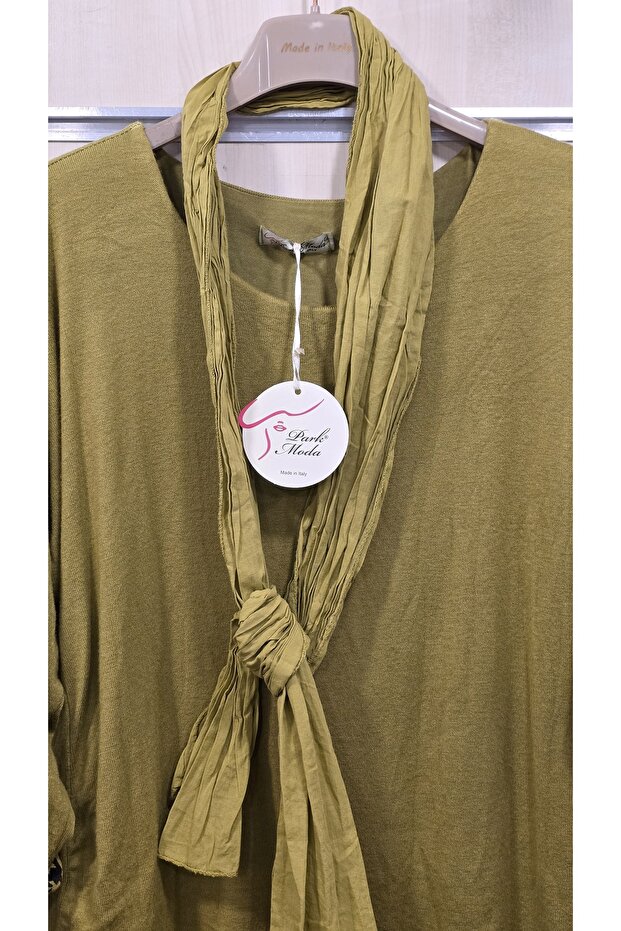 Bluză cu eșarfă - 3