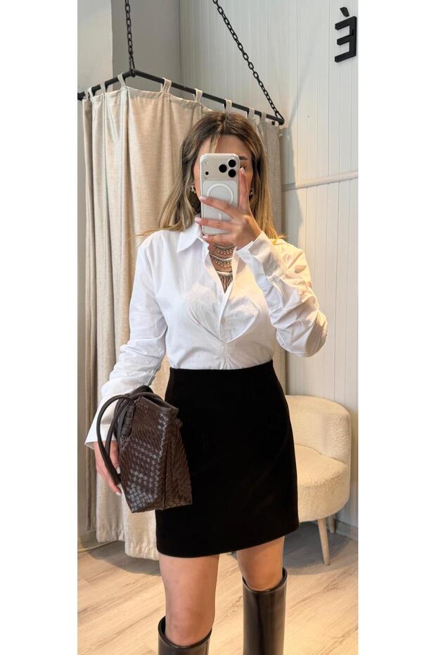 KADİFE MİNİ ETEK - 3