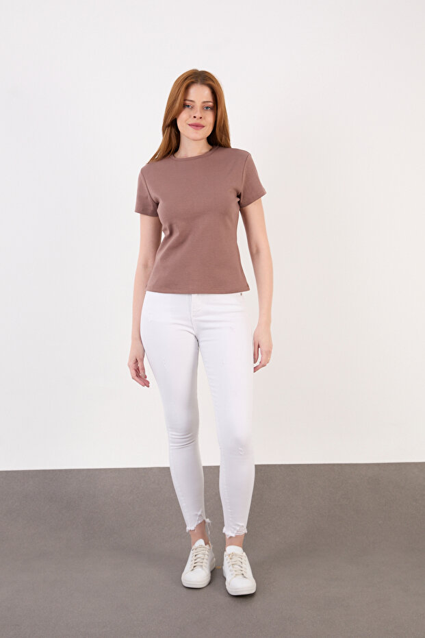 Short Sleeve Basic Bluz - 3