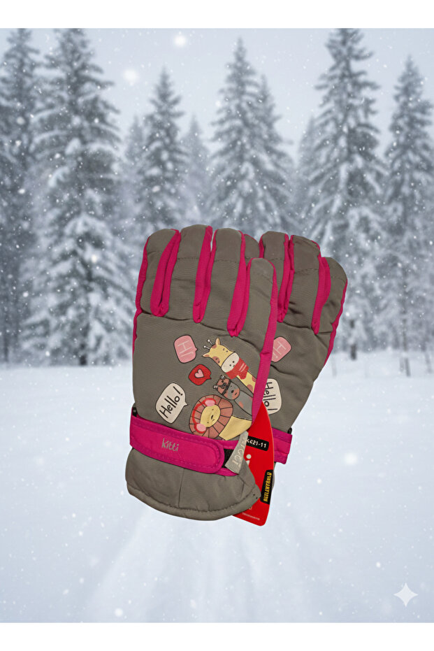 Hemay 4-8 Years Old Girls' Snow Ski Gloves Lined Cold-Proof Reflective