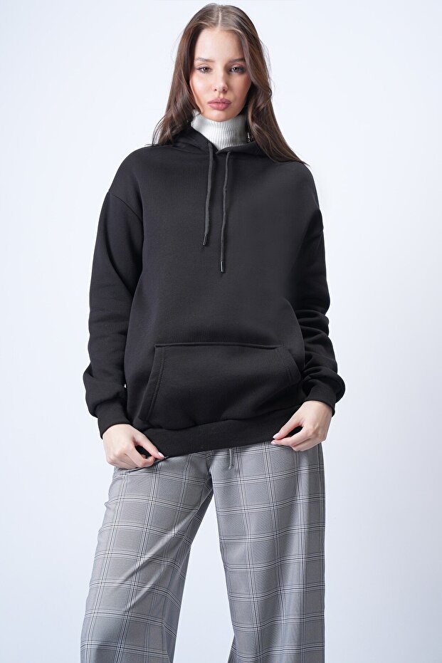 Kapüşonlu Sweatshırt - 1