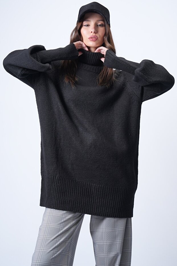 Boğazlı Mini Elbise - 4