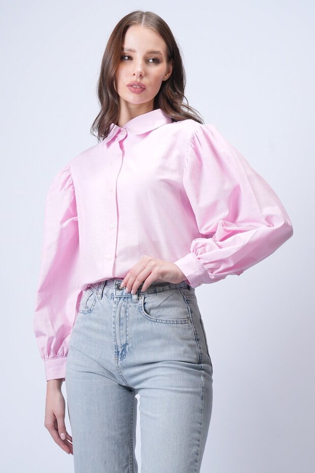 Pembe Balon Kol Gömlek - 3