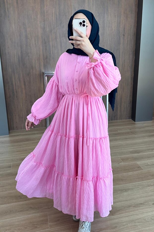 Bahar Elbise 1095 Pembe - 5