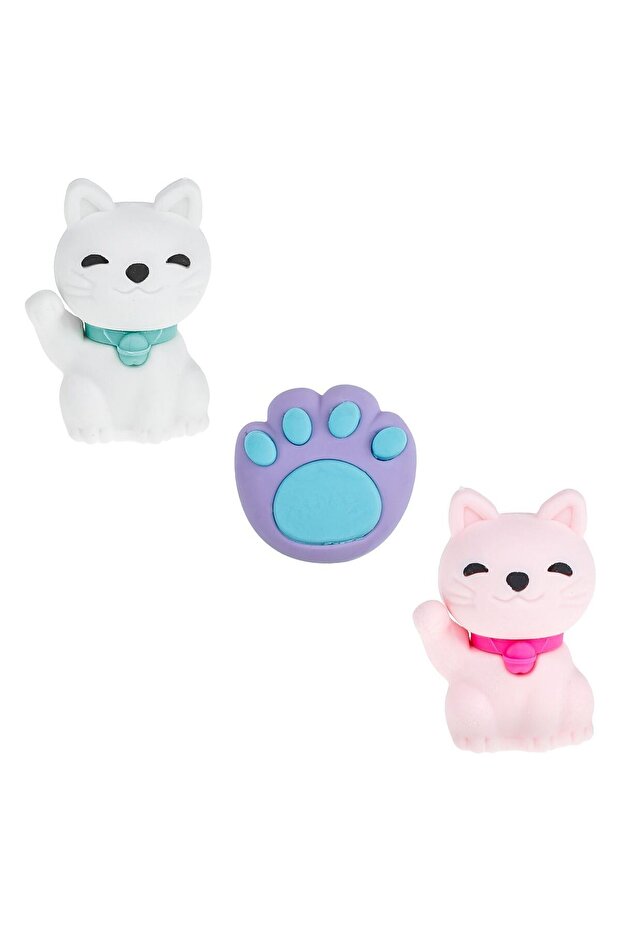 Eraser with 3D Paw & Cat Pattern 3cm - 3pcs