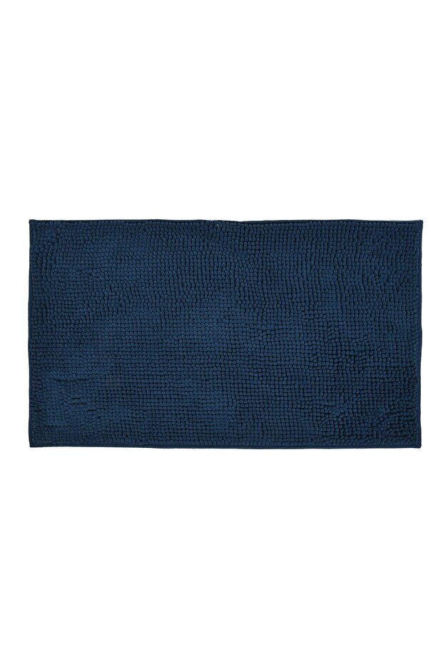 Blue Patterned Microfiber Bath Mat 75x45cm - 1