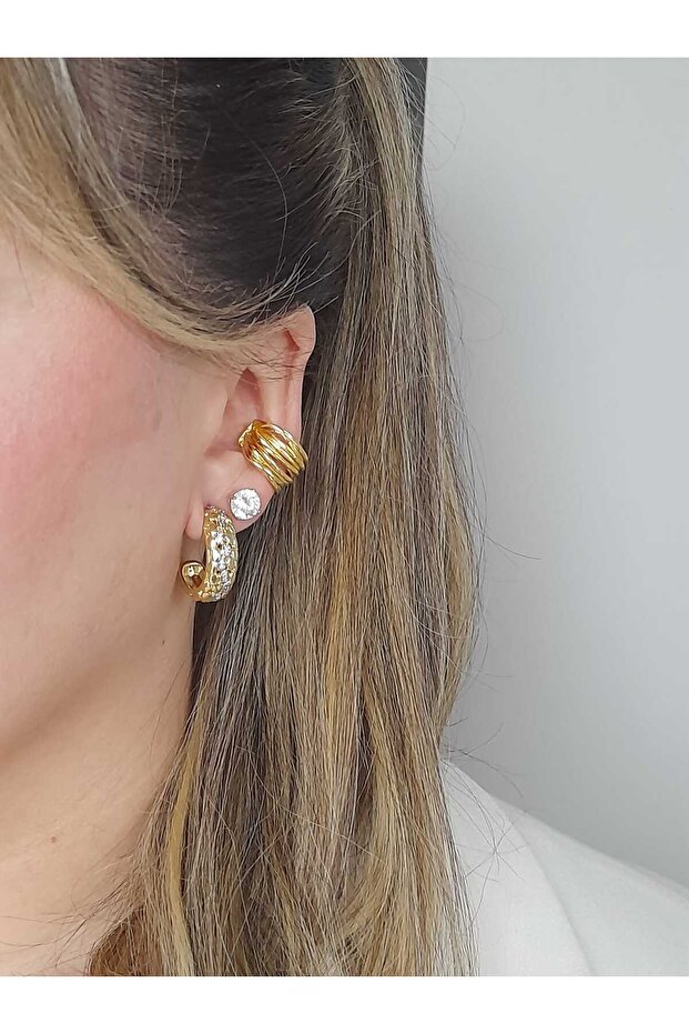 Çelik julls Gold Earcuff - 4