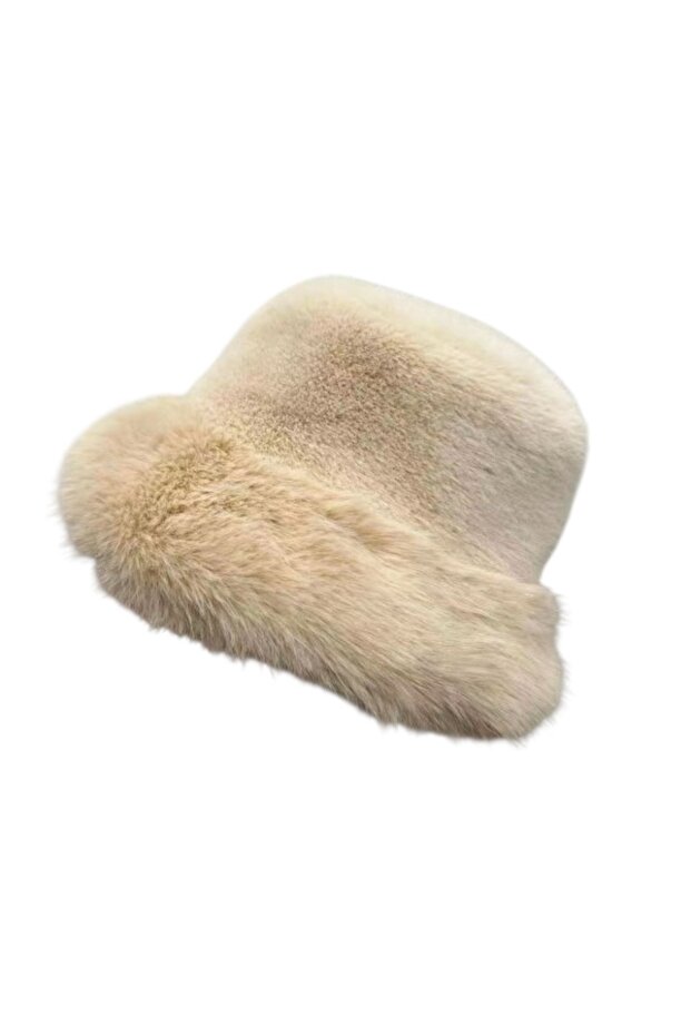 Pălărie inimă bej de pluș - 3