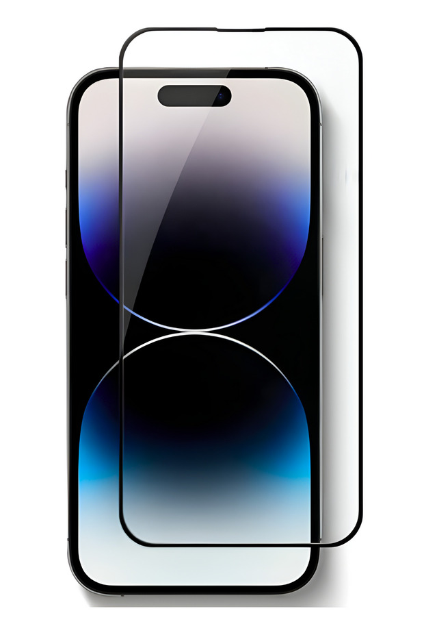 2-Pack iPhone 15 Pro Max Compatible Unbreakable Full Coverage Glass Screen Protector - Black Framed - 2
