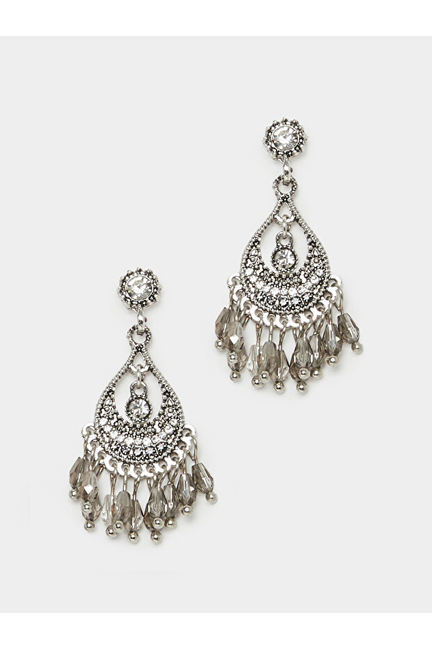 أقراط فضية متدلية بنمط بوهيمي - 1