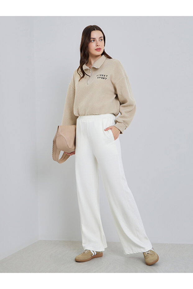 Women Wide Leg Cotton Joggers