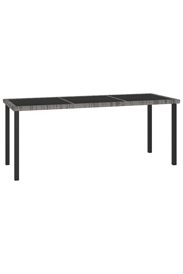 Garden Dining Table Grey 180x70x73 cm Poly Rattan