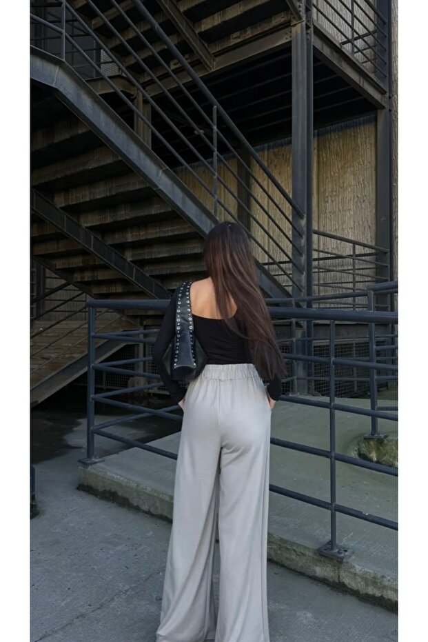 İspanyol Paça Kumaş Pantolon - 4