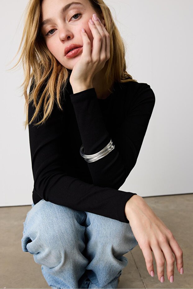 Multi metallic thread rigid bracelet - 3