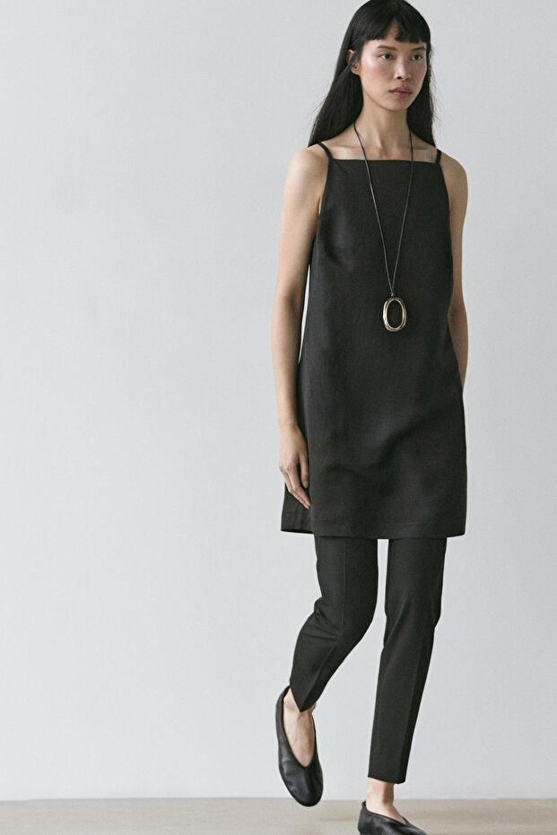 Dökümlü mini elbise - 2