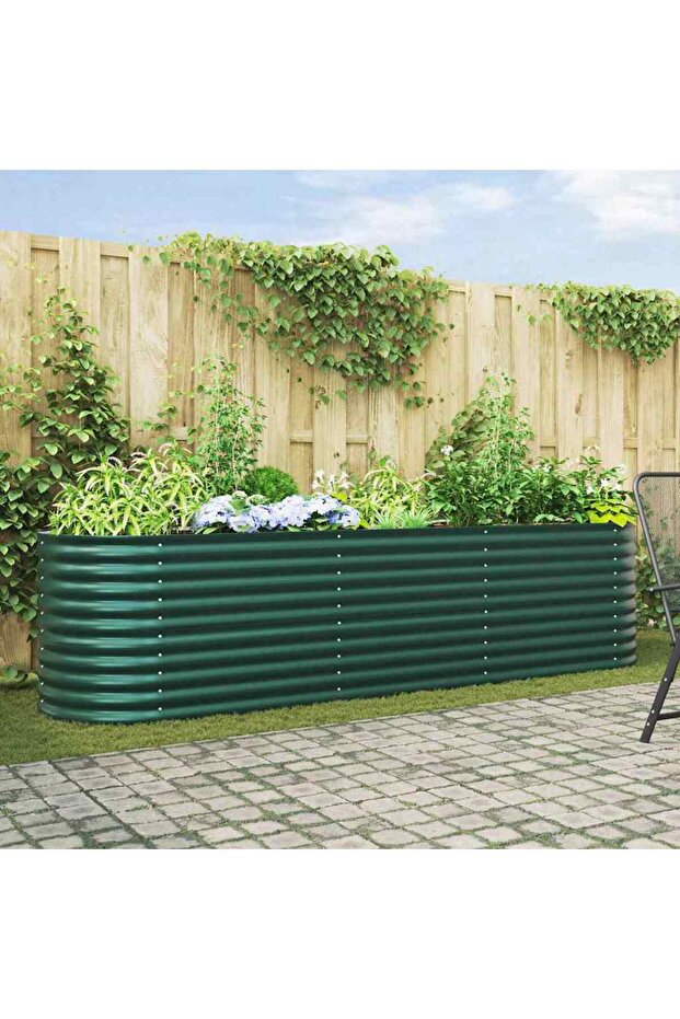 Raised Bed Green 320 x 80 x 81 cm Steel