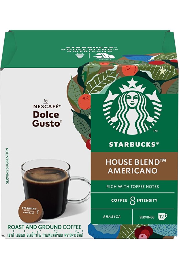House Blend Coffee Capsules for Dolce Gusto Machines, Medium Roast, 12 Capsules