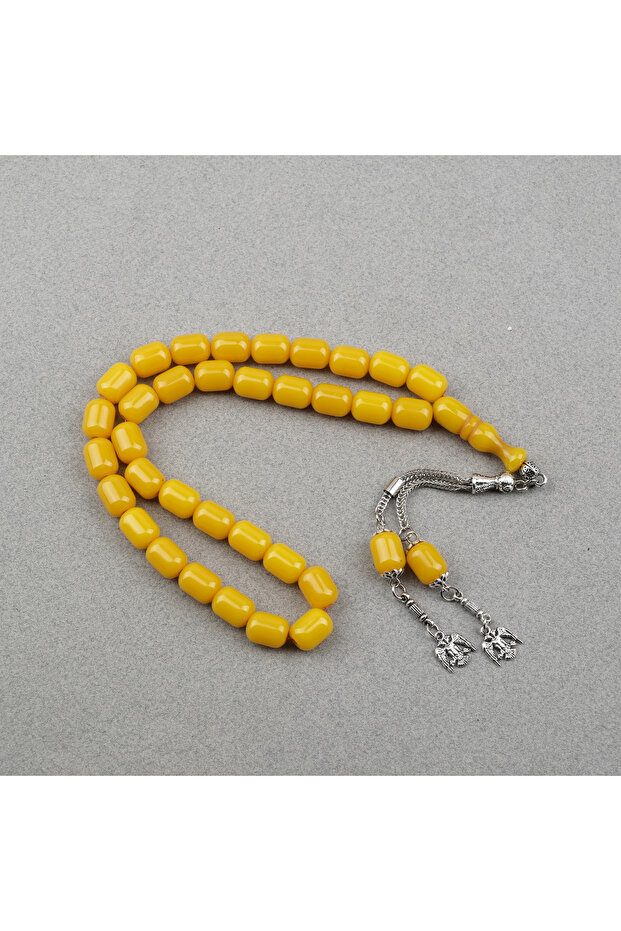 Katalin Stick Alpaca Tassel Capsule Cut 9X12.5Mm Prayer Beads - Mustard Yellow