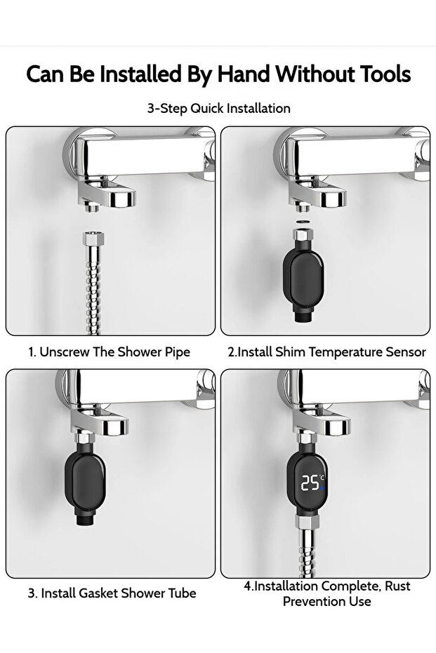 مقياس حرارة رقمي عالمي للاستحمام بتقنية LED - 2