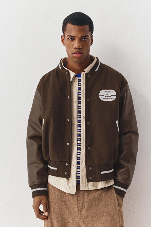 Brown bomber jacket - 2