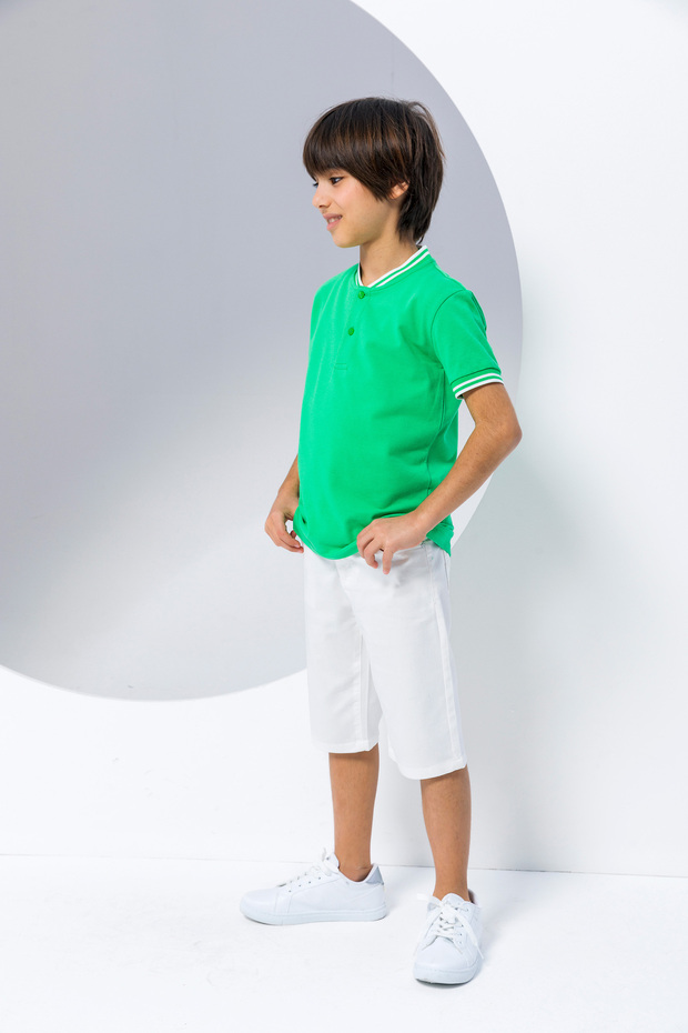 Boy's Polo Collar Short Sleeve Cotton T-Shirt-New Season