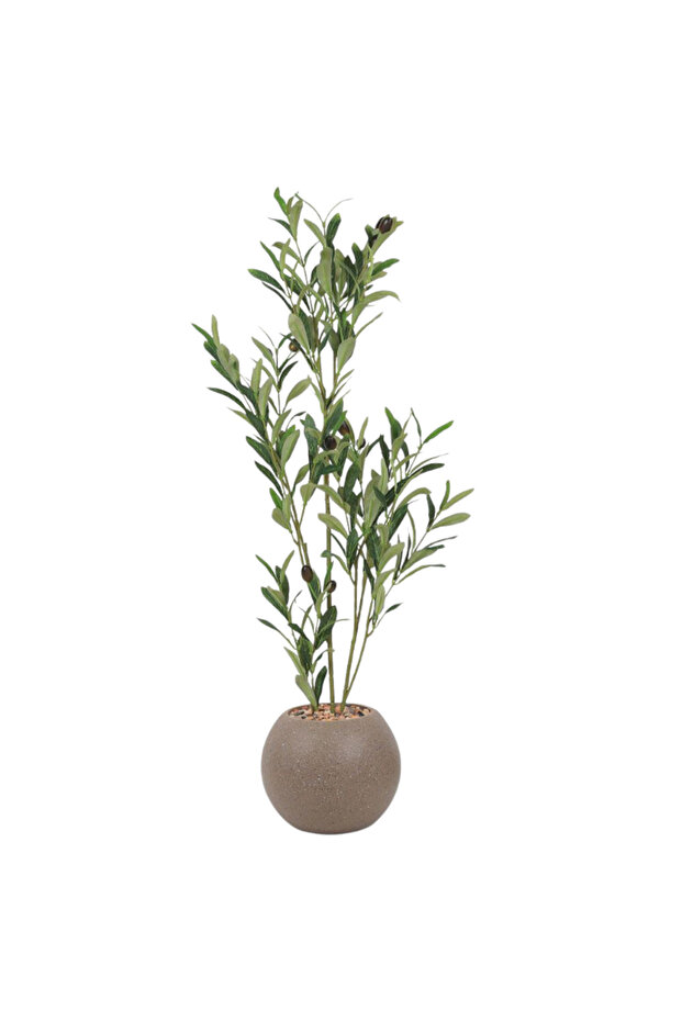 Artificial olive tree with plastic stand, 85 cm high - 3