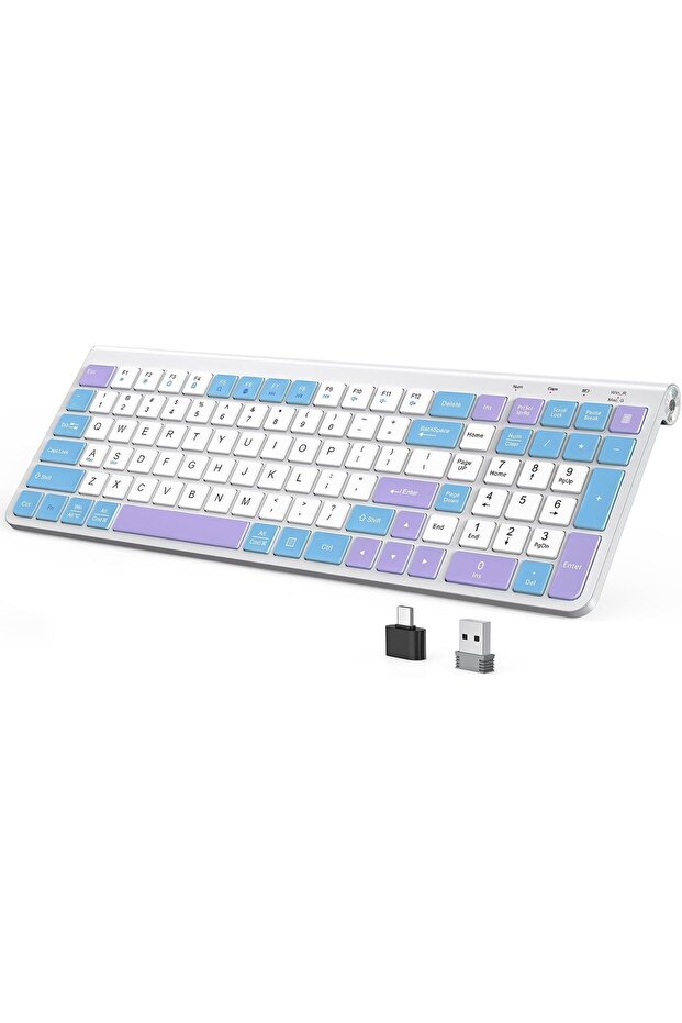 JOYACCESS Wireless Keyboard, Ergonomic Computer Keyboard, Silent Compact Cordless, Low Profile with